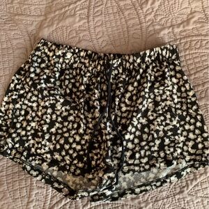 Women's Black and White Pajama Shorts